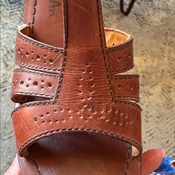 Vintage 70’s Woodworks by Thom McAn Leather Sandals Brazil Boho Disco Sz 8.5 - Picture 11 of 11